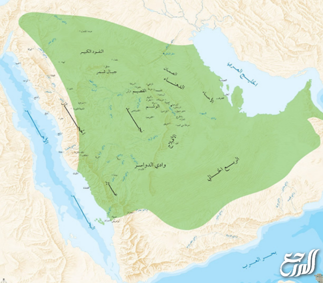 خريطة الدولة السعودية الاولى موقع المرجع