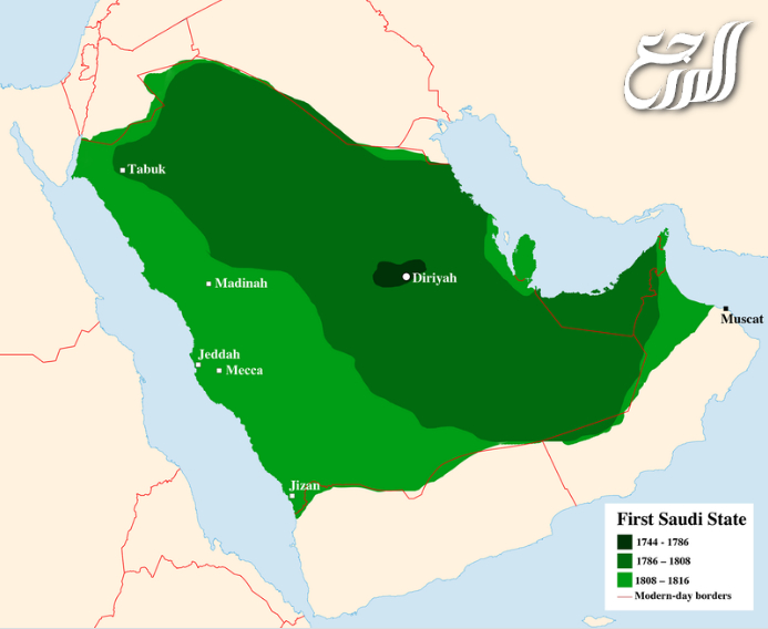 خريطة الدولة السعودية الاولى