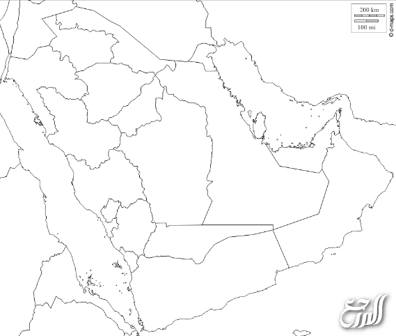 خريطة المملكة العربية السعودية للتلوين