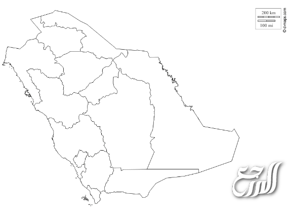 خريطة المملكة العربية السعودية للتلوين