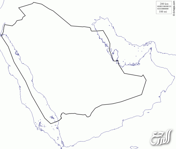 صورة خريطة المملكة العربية السعودية مفرغة