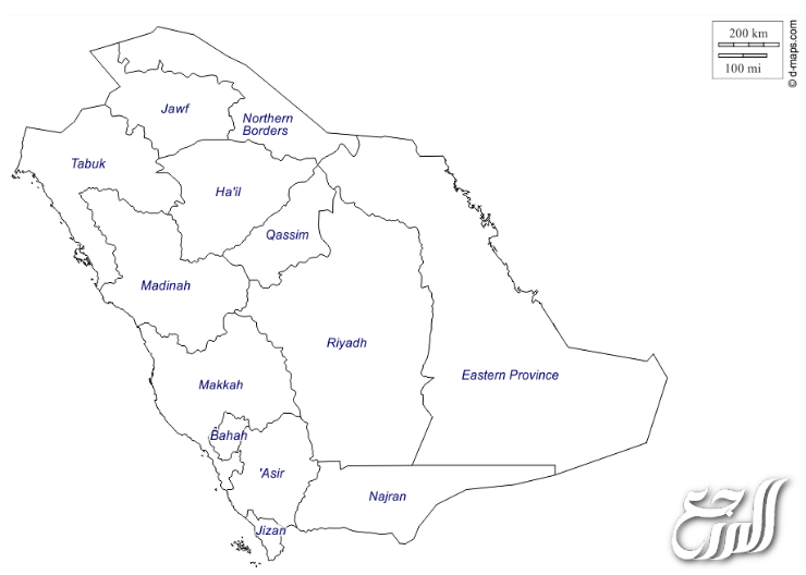 صورة خريطة المملكة العربية السعودية مفرغة