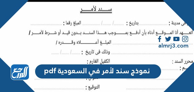 نموذج سند لأمر في السعودية pdf