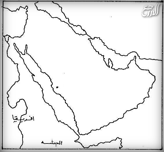 خريطة شبه الجزيرة العربية فارغة صماء