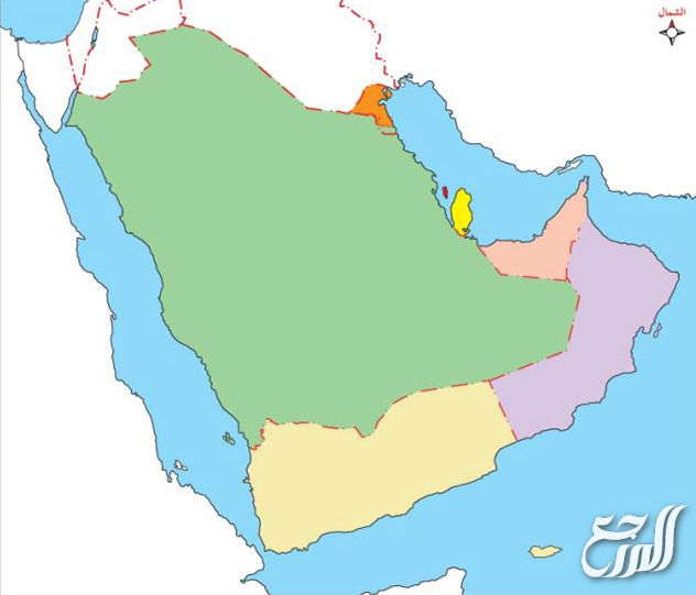 خريطة شبه الجزيرة العربية فارغة