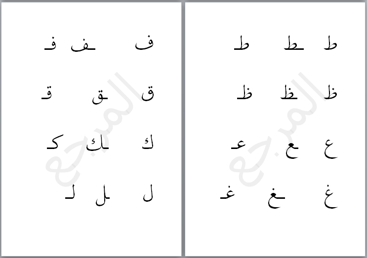 تعلم كتابة الحروف العربية للأطفال