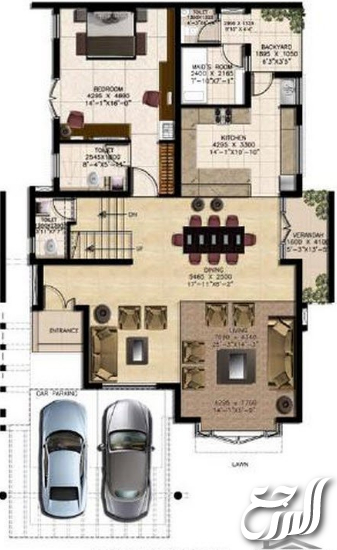 مخطط فلل 300 متر