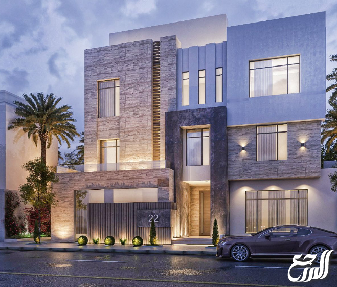 واجهات فلل حجر طبيعي وبروفايل