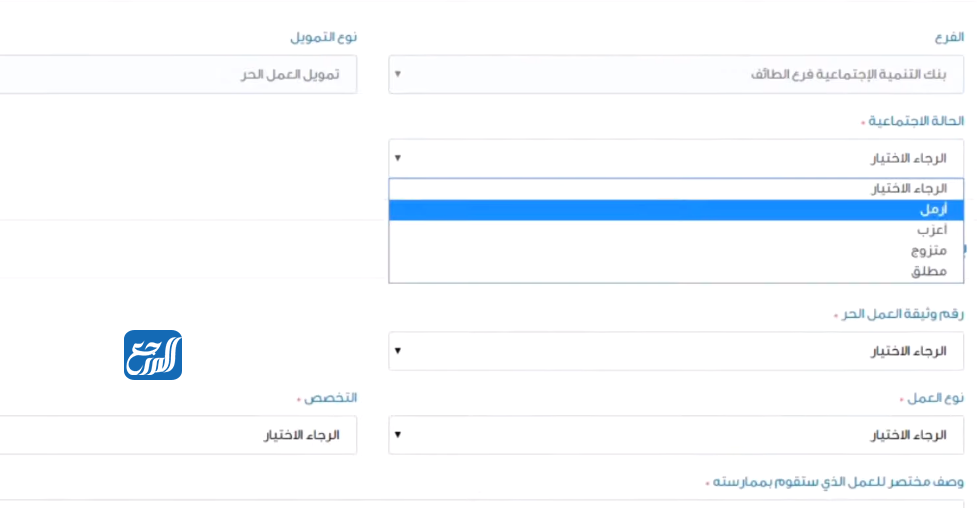 تقديم قرض العمل الحر