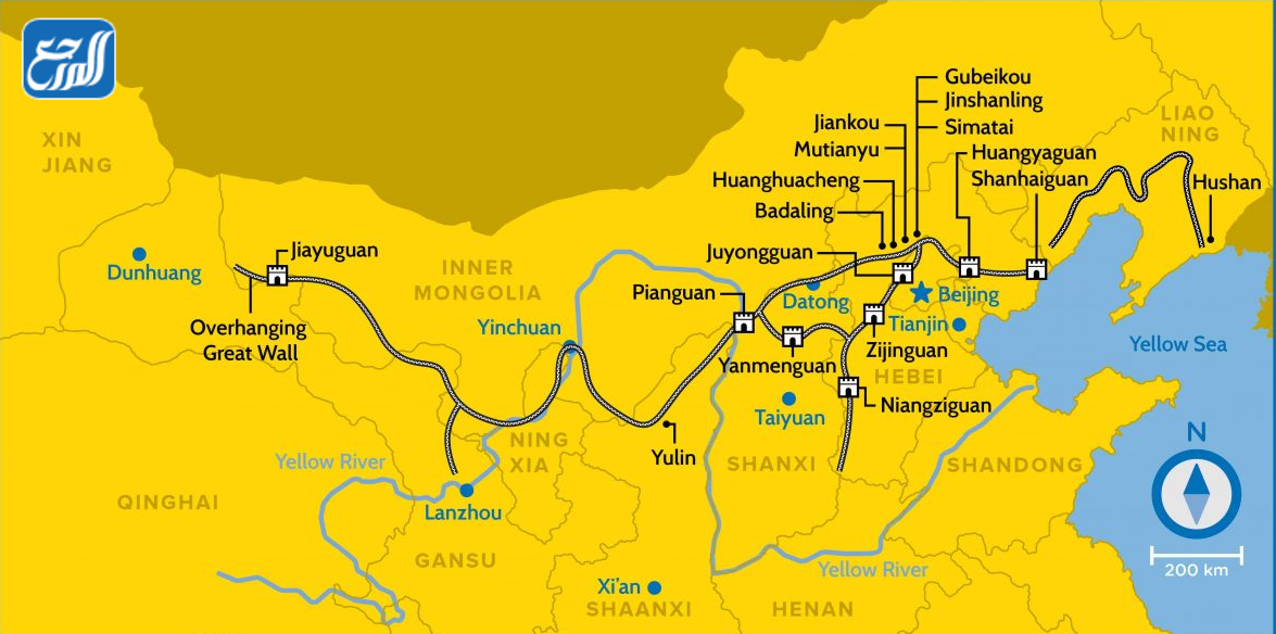 خريطة سور الصين العظيم