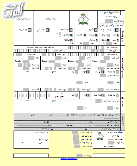 نموذج خرج ولم يعد الجوازات