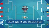 الفرق المتاهله لدور 16 يورو 2021