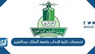 تخصصات كلية الآداب جامعة الملك عبد العزيز