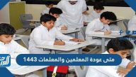 عودة المعلمين والمعلمات 1443 مواعيد بداية ونهاية الفصول الدراسية الثلاثة