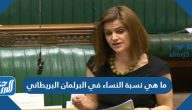 ما هي نسبة النساء في البرلمان البريطاني