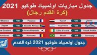 جدول اولمبياد طوكيو 2021 كرة القدم