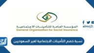 نسبة خصم التأمينات الاجتماعية لغير السعوديين والسعوديين