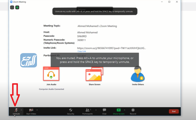 طريقة فتح المايك في زوم من الكمبيوتر