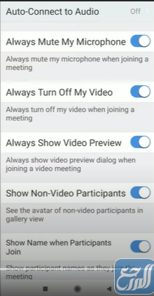 ضبط اعدادات الصوت في زوم