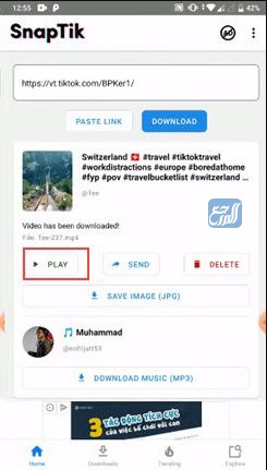 تنزيل فيديو من التيكتوك