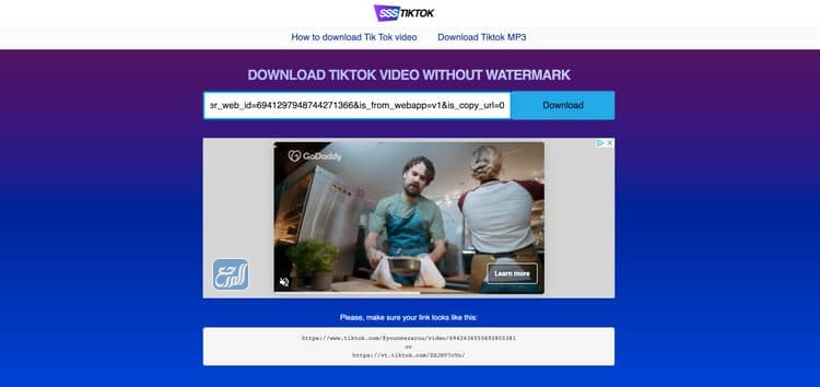 تنزيل فيديو من التيكتوك