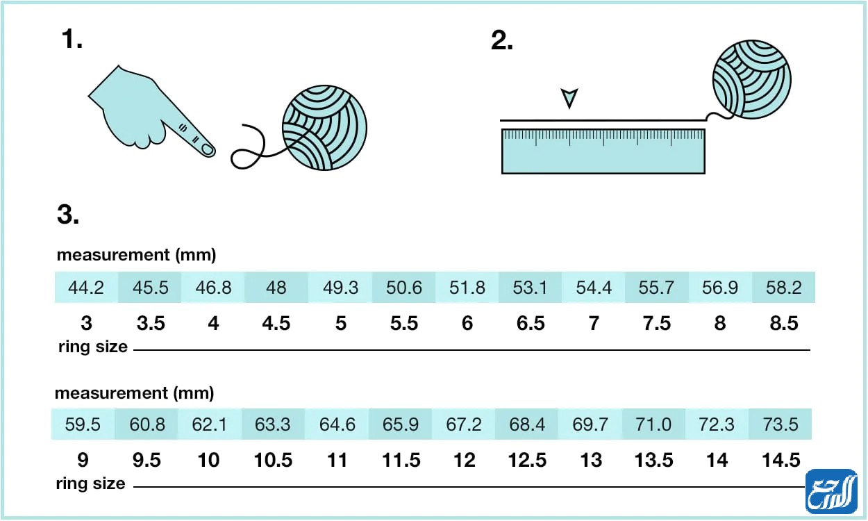 جدول مقاسات الخواتم بالسنتيمتر - موقع المرجع