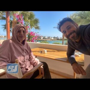 زوجة صلاح السعدني برفقة ابنها احمد السعدني