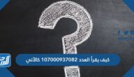 كيف يقرأ العدد ١٠٧٠٠٠٩٣٧٠٨٢ كالآتي