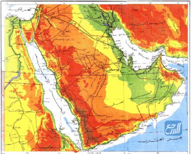 خريطة طبوغرافية للسعودية