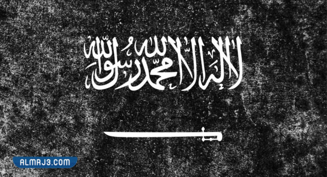 علم المملكة العربية السعودية أبيض واسود