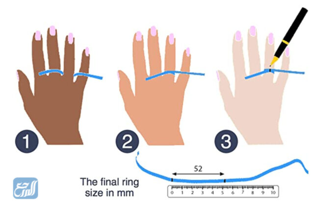 معرفة مقاس الخاتم باستخدام الخيط أو الورق