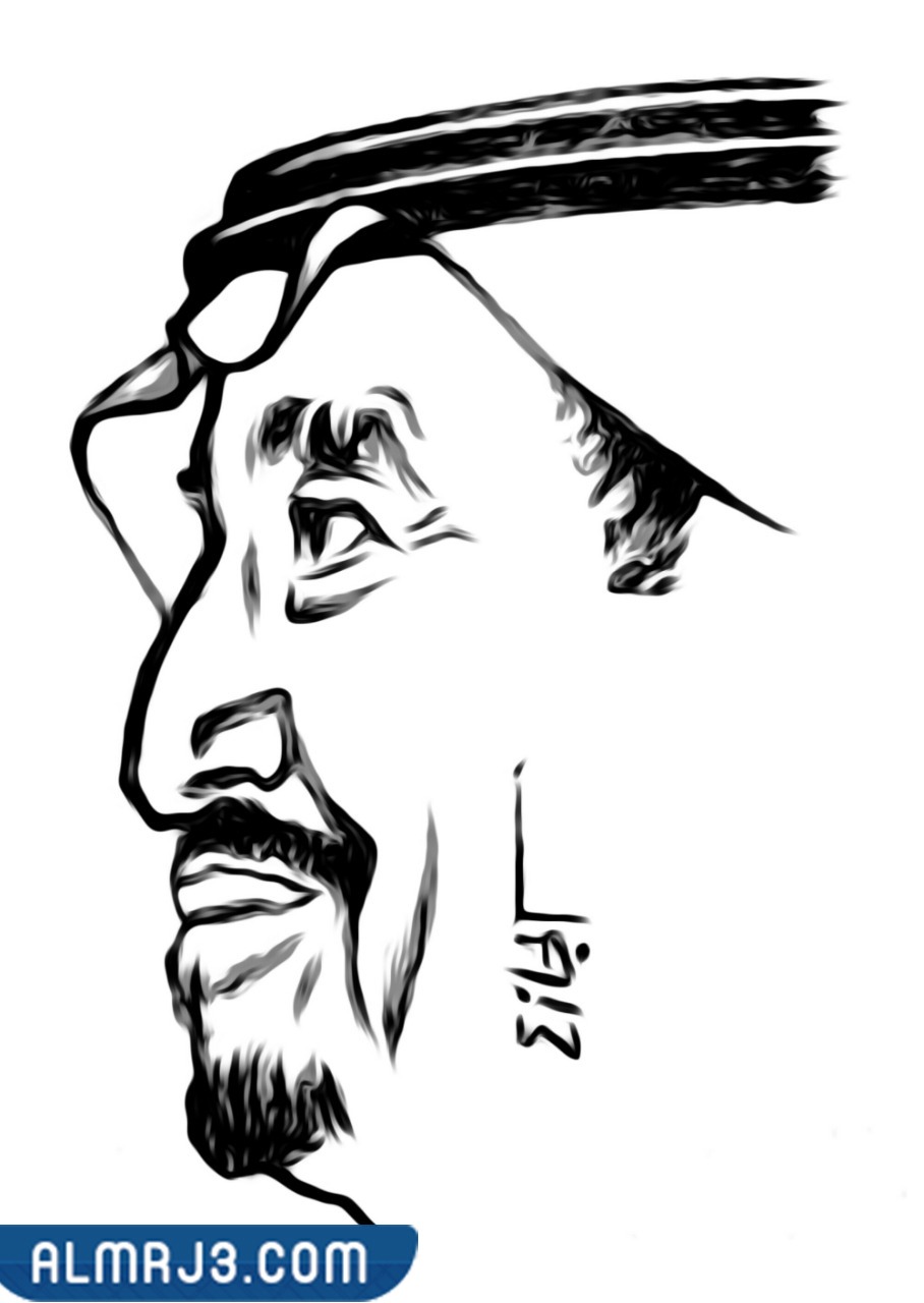 رسومات الملك سلمان أبيض وأسود مميزة