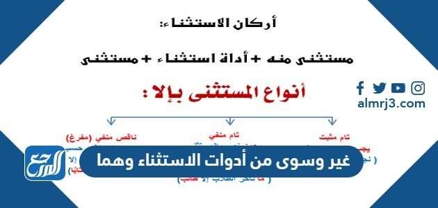 غير وسوى من أدوات الاستثناء وهما حرفان