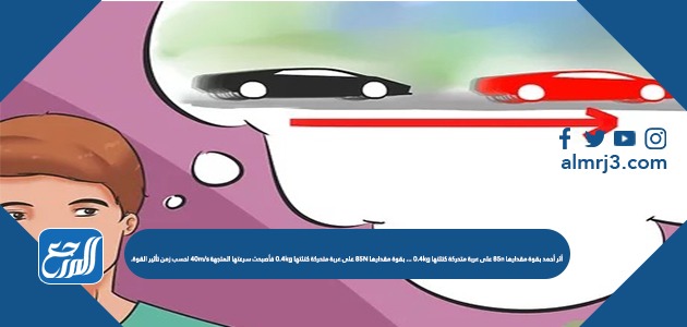 أثر أحمد بقوة مقدارها 85n على عربة متحركة كتلتها 0.4kg ... بقوة مقدارها 85N على عربة متحركة كتلتها 0.4kg فأصبحت سرعتها المتجهة 40m/s احسب زمن تأثير القوة.