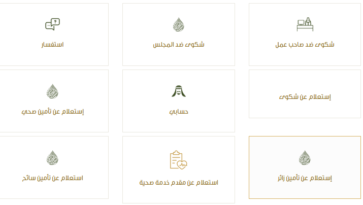 استعلام عن تأمين طبي للزائر