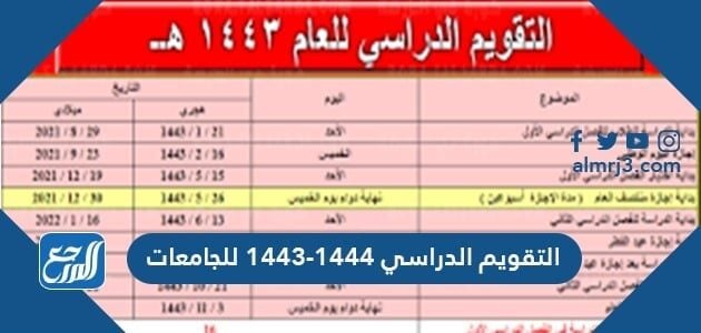 الدراسي 1444 السعودية التقويم التقويم الهجري