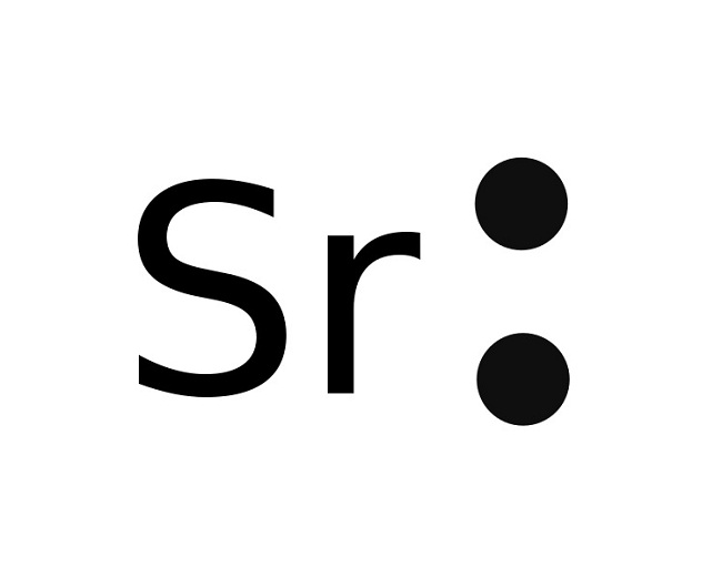 التمثيل النقطي لإلكترونات لعنصر الاسترانشيوم sr38 هو