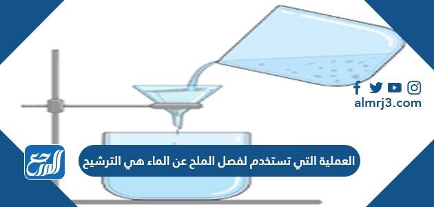 العملية التي تستخدم لفصل الملح عن الماء هي الترشيح