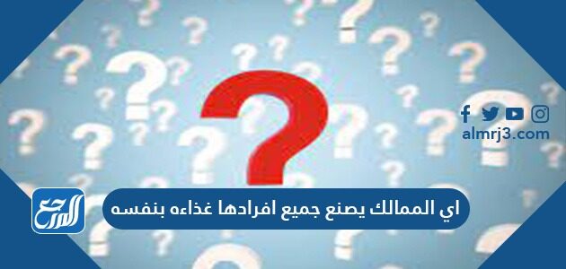 اي الممالك يصنع جميع افرادها غذاءه بنفسه