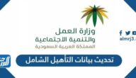 رابط تحديث بيانات التأهيل الشامل برقم الهوية eservices.mlsd.gov.sa