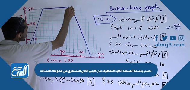 تحسب بقسمه المسافه الكليه المقطوعه على الزمن الكلي المستغرق في قطع تلك المسافه
