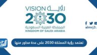 تعتمد رؤية المملكة 2030 على عدة محاور منها