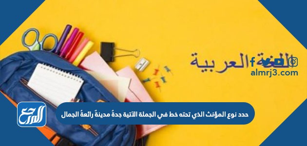 حدد نوع المؤنث الذي تحته خط في الجملة الآتية جدةُ مدينةٌ رائعةُ الجمال