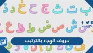 حروف الهجاء بالترتيب في اللغة العربية