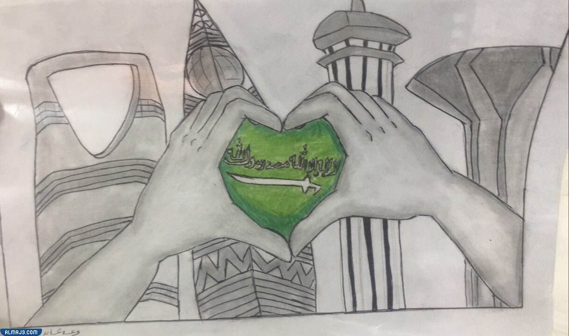 رسومات عن اليوم الوطني سهلة 92