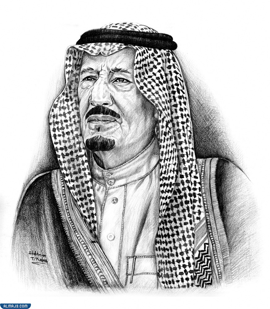 رسم الملك سلمان بالرصاص