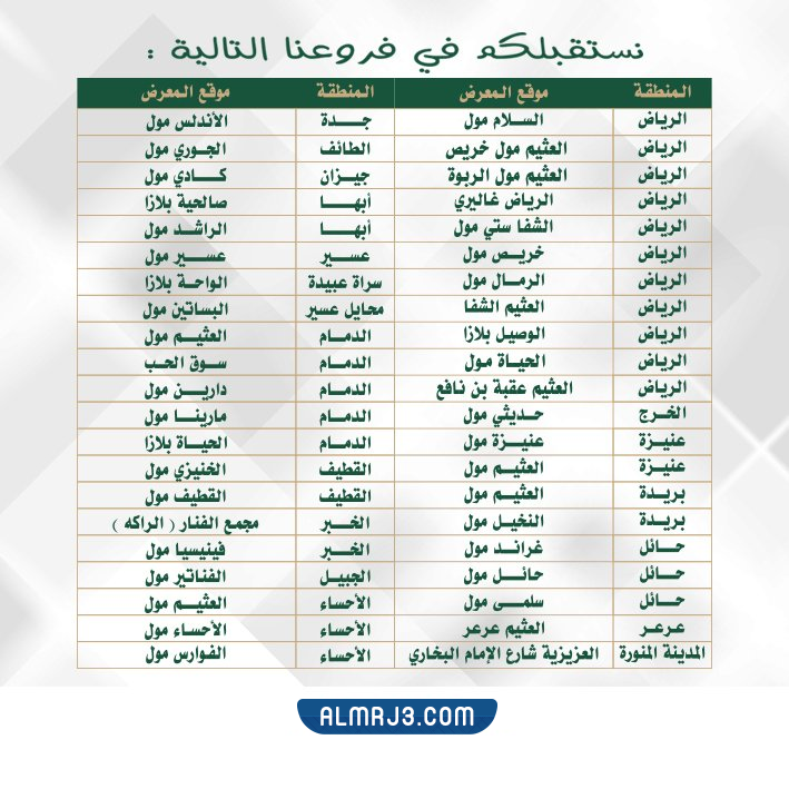 فروع ناتشورال تاتش الرياض