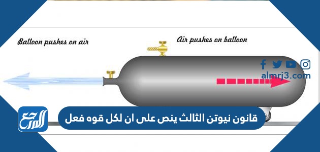 قانون نيوتن الثالث ينص على أن لكل قوة فعل قوة رد فعل مساوية له في المقدار ومعاكسة له في الاتجاه