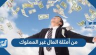 من أمثلة المال غير المملوك