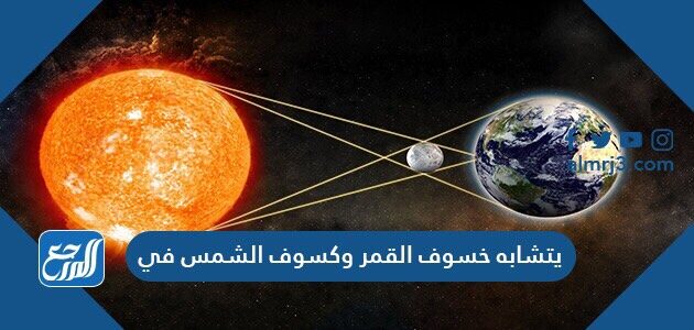 في أثناء خسوف القمر يحجب القمر أشعة الشمس عن الأرض.